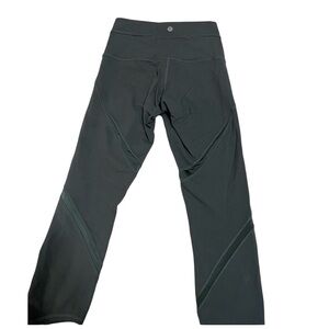 Lululemon Crop Gray Sheer Accent Leggings- Size 4